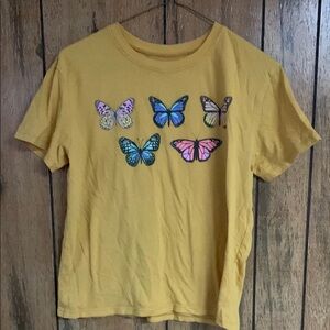 Gold Butterfly Tee Sz S